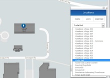 Zoom image: UB's Interactive Map. Find a building in the Locations dropdown (e.g. Crofts Hall). 