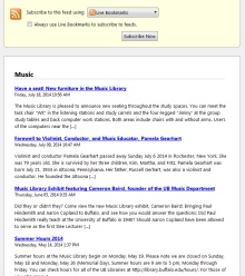 Zoom image: Sample RSS feed: Music Library news. 