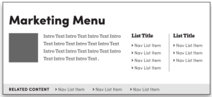 Zoom image: Skeletal view of the Marketing Navigation Menu Template . 