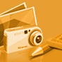 graphic of a camera and several photos. 