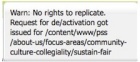 Zoom image: Example of the error message 'Warn: no rights to replicate.' 