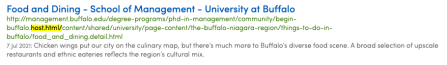 Zoom image: The following example was in Management's site search when searching for +v:host.html +v:university. 
